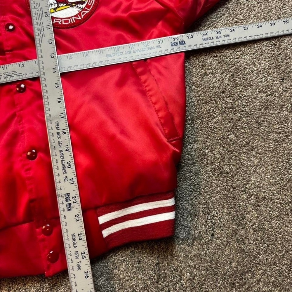 Vintage St. Louis Cardinals Chalk Line Red Button Made In USA Jacket medium - Picture 4 of 4